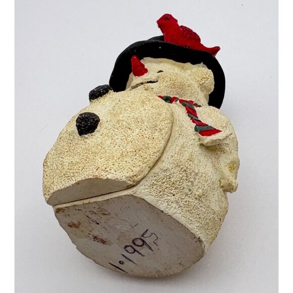 Vintge Snowman Figurine with Surprise Christmas Scene in Belly Mouse Tree - Picture 9 of 10